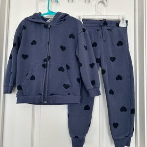 H&M Heart Print Sweatsuit Set